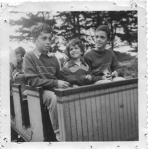 Julie and her brothers on a rollercoaster