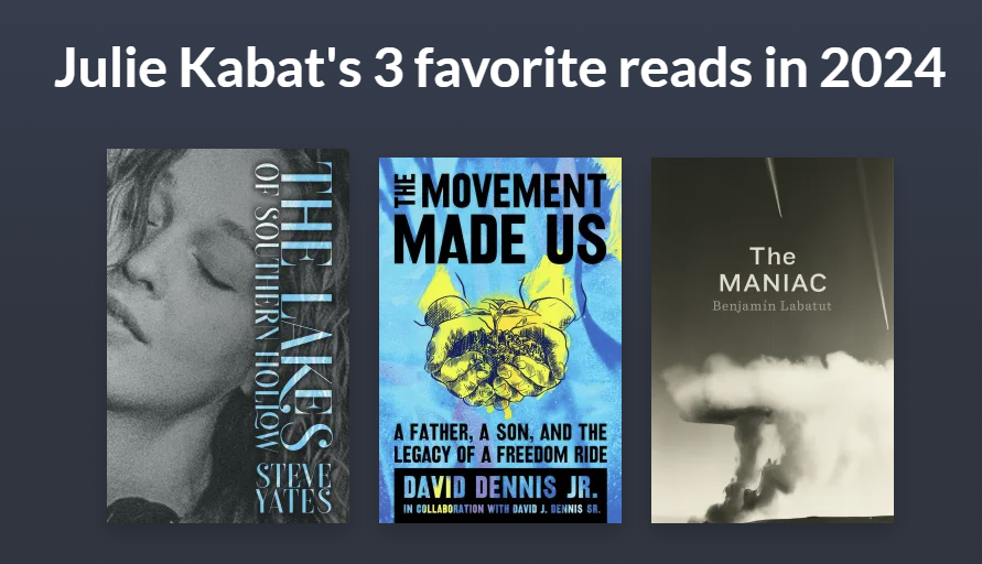 Julie Kabat’s 3 favorite reads of 2024